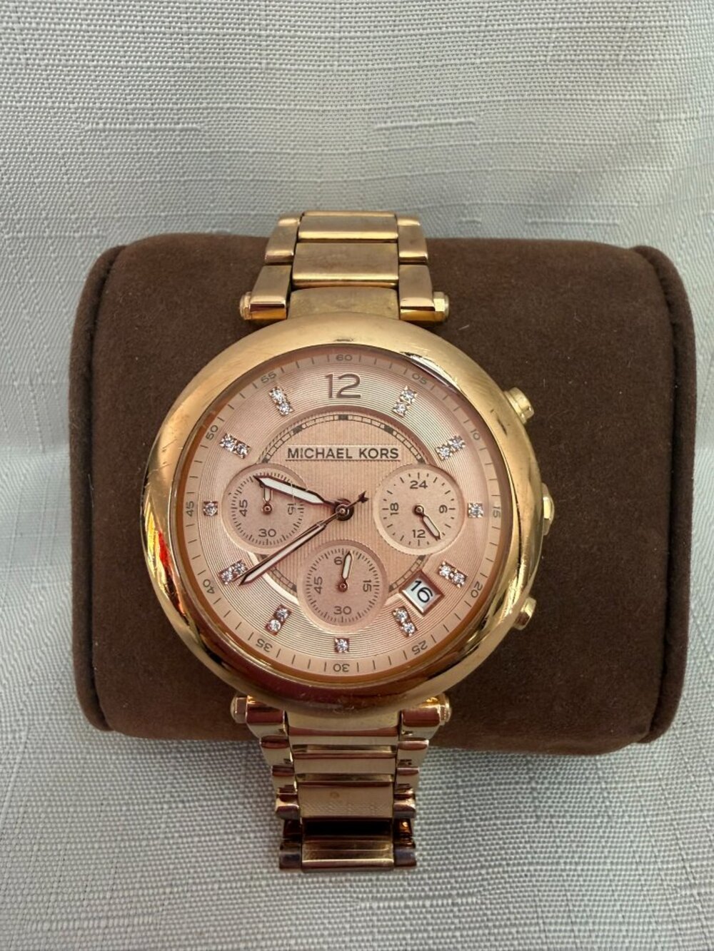 Michael Kors Blair MK5277 Rose Gold Chronograph Watch Complete Set